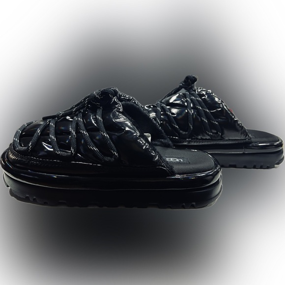 UGG Shoes - NWOB Ugg SZ 7 black/white Hi Shine Spaceslider. SEE MANUFACTURER’S DESCRIPTION